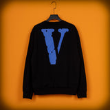 Vlone Sweatshirts Autumn and Winter Letter Big V Crew Neck Pullover Male
