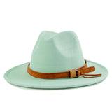 Walter White Fedora Solid Color Top Hat Versatile Fedora Hat British Style Big Brim Woolen Hat