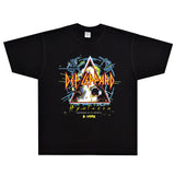 Rock Star T Shirt Def Leppard Hysteria T-shirt Rock Band Loose Printed Vintage Short Sleeve