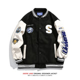 Men Baseball Jacket Stitching Baseball Uniform Cotton Clothes Jacket Men's Winter Loose Cotton Coat Jacket