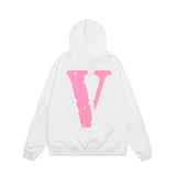 Vlone Hoodie autumn and winter pink big V letter pullover