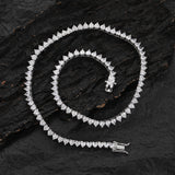 Zircon necklace three prongs love tennis chain
