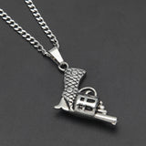 Jewelry Fashion Pistol Pendant Necklace rapper Armament