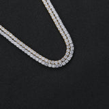 Zircon necklace spring buckle copper micro-paved zircon single row chain
