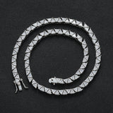 Zircon necklace front and back triangle rhombus tennis chain
