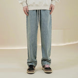 Unisex Jeans Octopusl American Retro Jeans Washed Straight Loose
