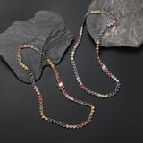 Zircon necklace colorful heart-shaped tennis chain