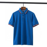 Tommy T Shirts Tommy Cotton Collar Men's Slim-Fit Short-Sleeved Color Collar Polo Shirt