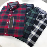 Tommy T Shirts Tommy Spring and Autumn Lattice Printed Fashion Long Sleeve