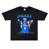 Rock Star T Shirt Drake Hip Hop Print Cotton T-shirt Short Sleeve Men and Women Loose