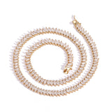 Zircon necklace marquise single row tennis chain