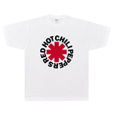 Rock Star T Shirt T-shirt Red Chilli Band Rock American Street Loose Short Sleeve
