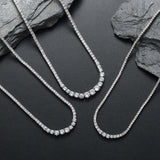 Zircon necklace gradual change size zircon tennis necklace