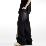 Unisex Jeans Vintage Ripped Jeans Summer Washed Old Loose Wide Leg Straight Pants