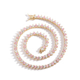 Zircon necklace Pink and white heart-shaped zircon necklace
