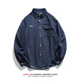 Men Long-Sleeved Shirt Spring Denim Shirt Jacket Men Loose