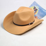 Walter White Fedora Western Men's Woolen Cowboy Hat Metal Buckle Autumn Imitation Winter Wool