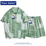 Nasa Tracksuit Short-Sleeved Shorts Suit Male Student Ruffle Handsome Casual