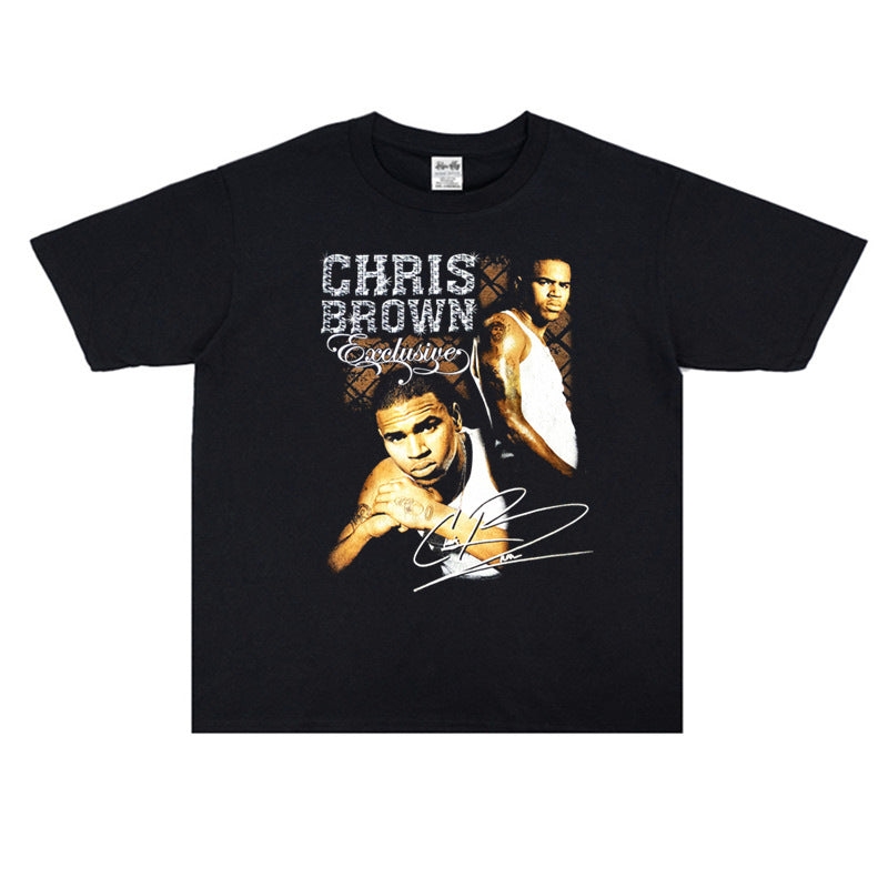 Rock Star T Shirt Printed T-shirt Short Sleeve Men and Women