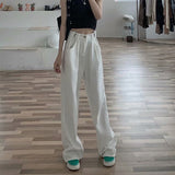 Unisex Jeans Dirty Pink Jeans Wide Legs High Waist