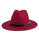 Walter White Fedora Solid Color Belt Woolen Hat Autumn and Winter Men and Women Fur Felt Hat