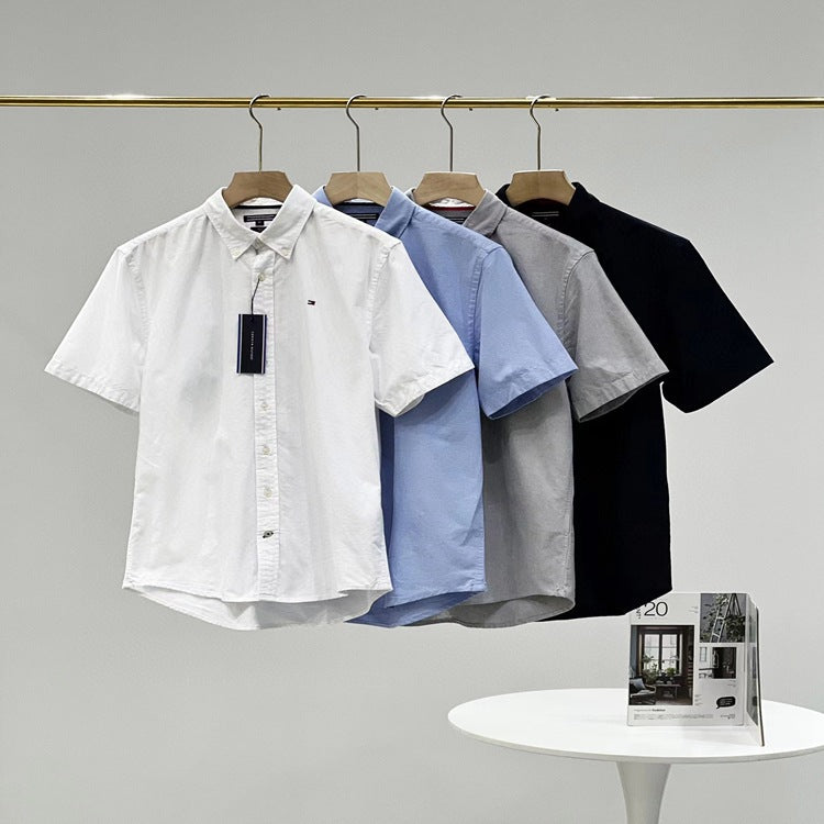Tommy T Shirts Tommy Men's Embroidery Casual Cotton Short Sleeve Shirt