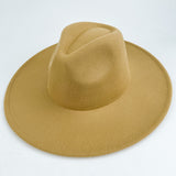 Walter White Fedora Solid Color Big Brim Top Hat Lun Fedora Hat Men and Women Retro Woolen Hat