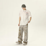 Unisex Jeans Design Sense Graffiti Print Jeans Hiphop