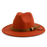 Walter White Fedora Solid Color Top Hat Versatile Fedora Hat British Style Big Brim Woolen Hat