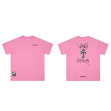 CHH Chrome Heart T Shirts Graffiti Cross Sanskrit Short Sleeve T-Shirt