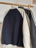 Unisex Baseball Jersey Spring and Autumn Vintage Loose Stand-Up Collar Embroidered Sweater