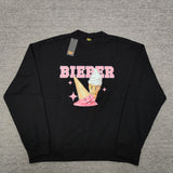 Drew House Sweatshirts Unisex Ice Cream Pattern Fleece Crew Neck Sweater