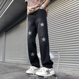 Unisex Jeans Star Jeans Men's Ripped Loose Straight Casual Pants