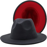 Walter White Fedora Woolen Hat Double-Sided Color Matching Felt Cap Flat Brim Fedora Hat
