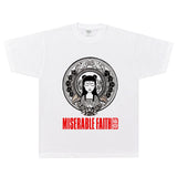 Rock Star T Shirt American Style Loose Street Retro round Neck Printed Cotton Short Sleeve