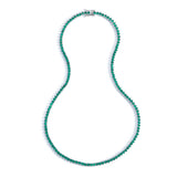 Zircon necklace three prong emerald tennis chain