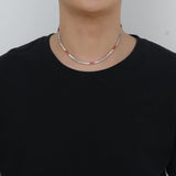 Zircon necklace colorful three-prong tennis chain