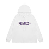 Vlone Hoodie autumn and winter purple big V letter hooded sweater