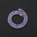 Zircon necklace purple zircon tennis chain
