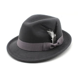 Walter White Hats Men's Billycock Feather Fur Felt Hat Men's Jazz Fedora