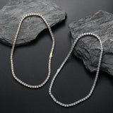 Zircon necklace copper inlaid with zircon single row full of diamonds
