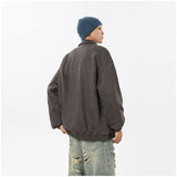Unisex Baseball Jersey Flight Jacket Fall Loose Lapel Jacket