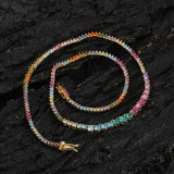 Zircon necklace Gradient colorful zircon tennis necklace