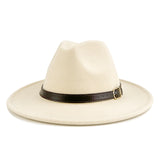 Walter White Fedora Solid Color Belt Woolen Hat Autumn and Winter Men and Women Fur Felt Hat