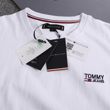 Tommy T Shirts Tommy Chest Embroidered Logo round Neck Short Sleeve T-shirt