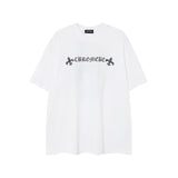 CHH Chrome Heart T Shirts Horseshoe Cross Old Retro Fashion Men's and Women's Short Sleeve T-Shirt