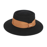 Walter White Fedora Wool Bow Flat Top Woolen Hat Vintage Denim Fedora Hat