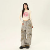 Unisex Jeans Design Sense Graffiti Print Jeans Hiphop