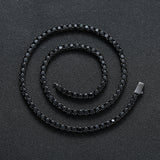 Zircon necklace black tennis chain spring buckle