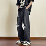 Unisex Jeans Ripped Jeans Straight Wide Leg Pants vibe